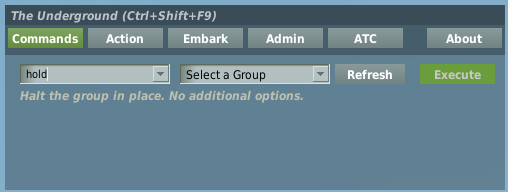 Hold command with no options beyond the group selection.